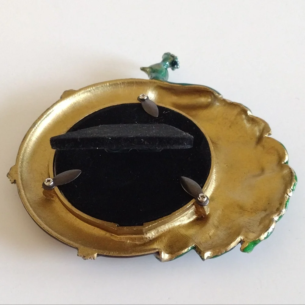 Ashleigh Manor Enameled Embellished Peacock Frame 3x3